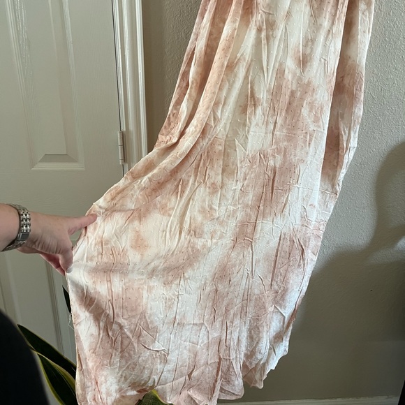 NWT Entro Maxi dress 2x pink white adjustable pockets lined plus size - Picture 3 of 6